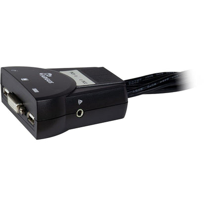 Inter-Tech KVM-LS-21DA DVI 2-Port KVM Switch with Automatic Audio Switch for Desktop Area Cable Switch