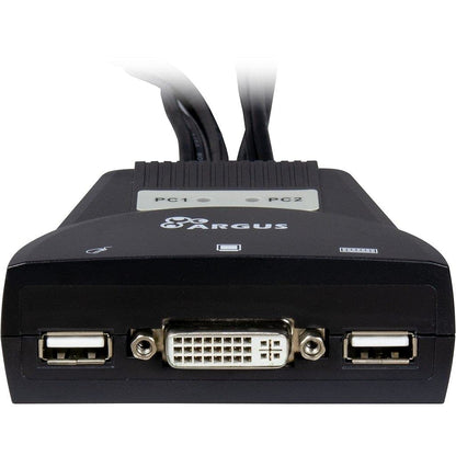 Inter-Tech KVM-LS-21DA DVI 2-Port KVM Switch with Automatic Audio Switch for Desktop Area Cable Switch