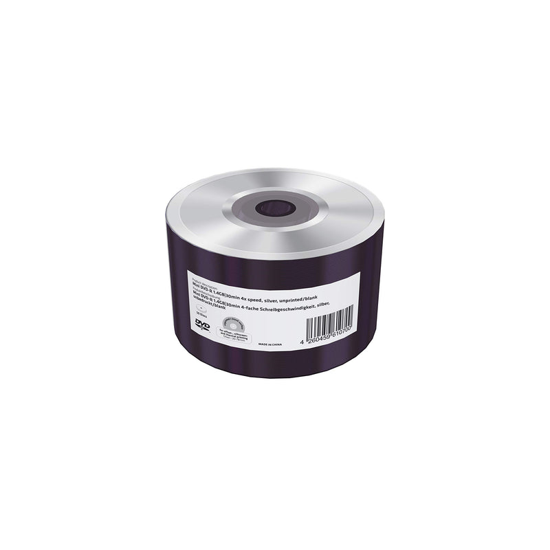 Mini DVD-R 1.4Gb|30Min 4x Speed, Silver, Unprinted/Blank, Shrink 50