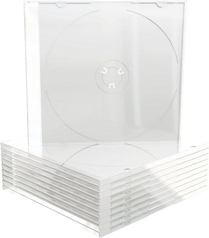 MediaRange Slim CD Jewel Cases for 1 Disc 5.2mm Clear Tray (Pack of 10