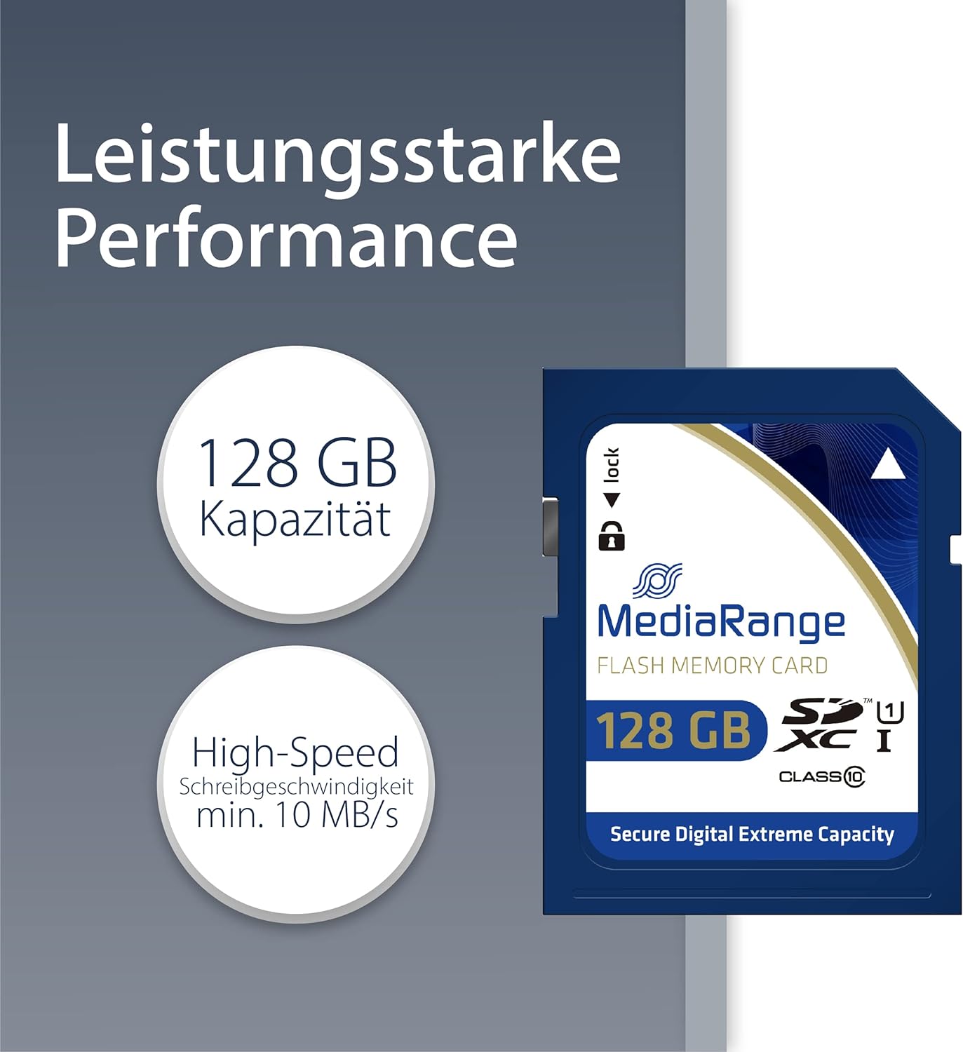 MediaRange SD Card 128GB SDXC CL.10 UHS-1