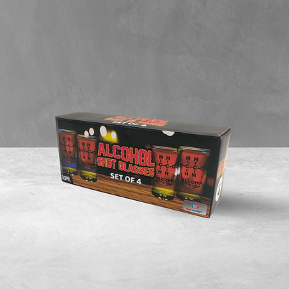 Mad Monkey Funny Shot Glasses with Alcohol Chemical Formula Set of 4