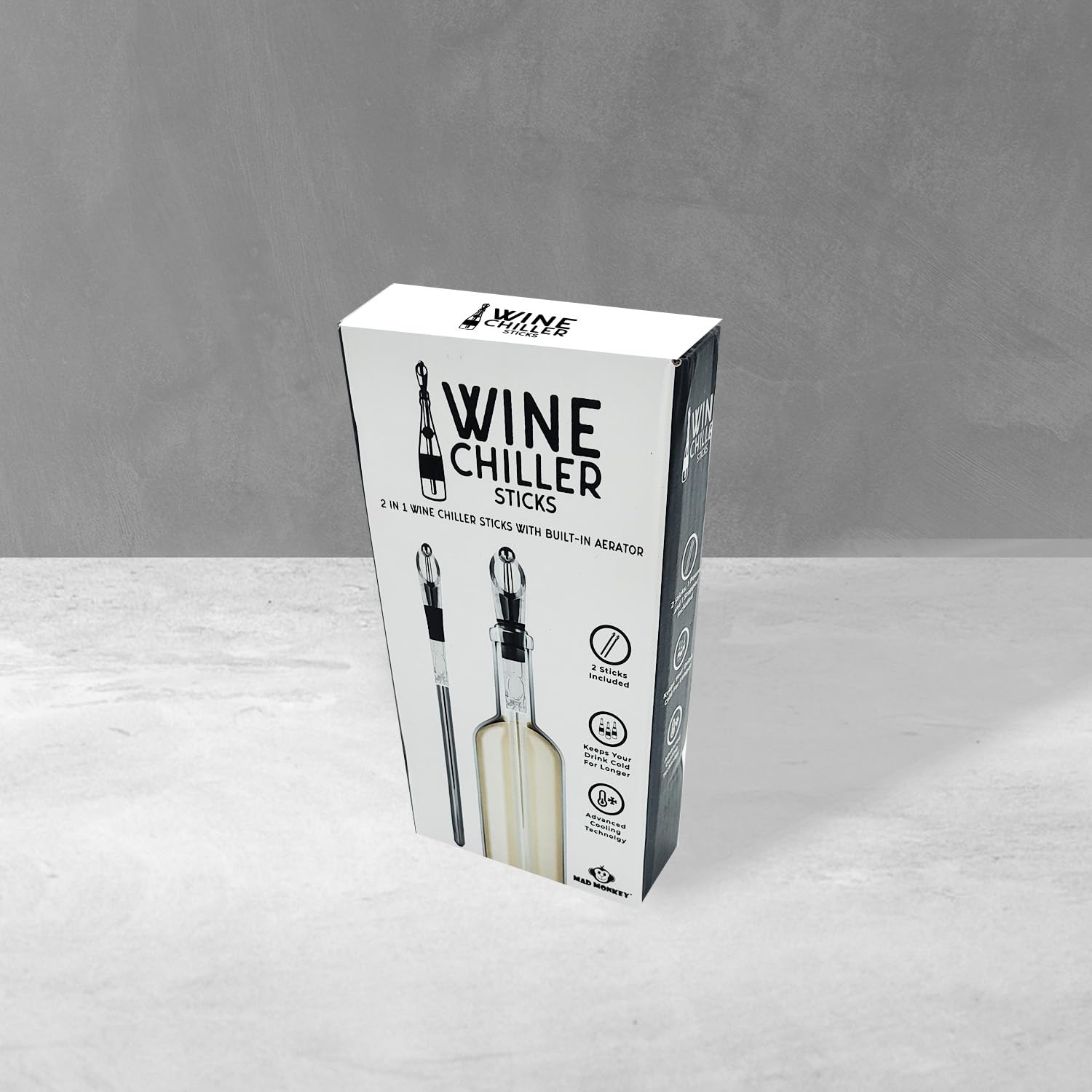 Mad Monkey 2000066 Wine Cooler Sticks, Plastic, Transparent