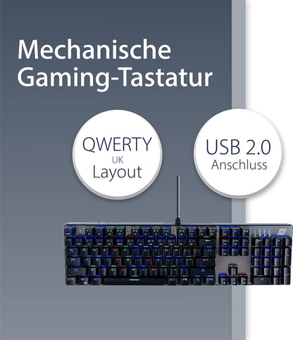 MediaRange Gaming-Tastatur 104-Tasten 14 Farbmodi