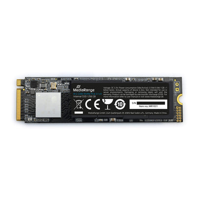 MediaRange Internal SSD hard drive 256 GB - solid state with M.2 interface NVMe PCie 3.1 x4 and 3D NAND technology, ideal as an internal SSD drive for upgrading computers and notebooks 128 GB NVMe