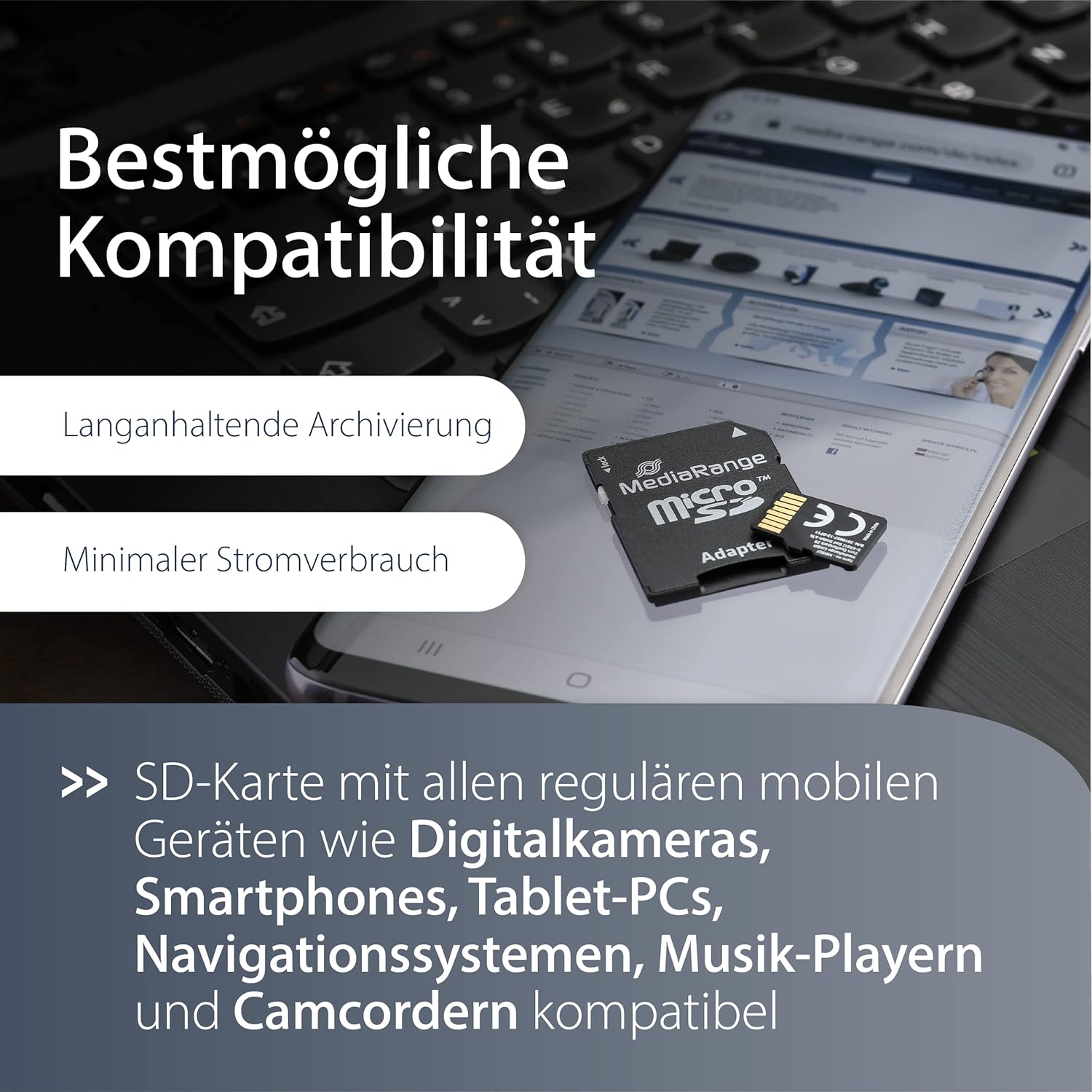 MediaRange SD MicroSD Card 256GB UHS-1 Cl.10 inkl.