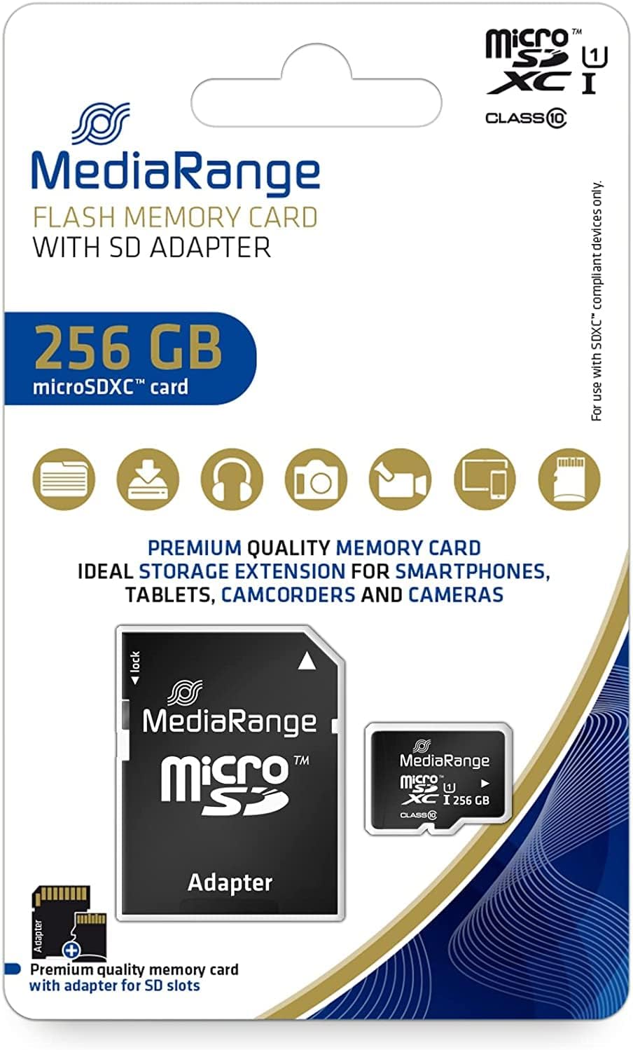 MediaRange SD MicroSD Card 256GB UHS-1 Cl.10 inkl.