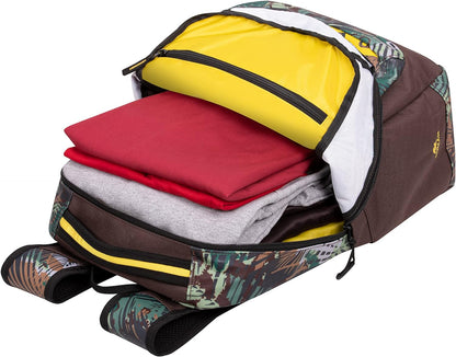Rivacase Universeller Laptop-Rucksack für einen 15,6 Zoll Laptop 30L – ideal für Schüller und Studenten – bunter Cityrucksack für einen Notebook aus hochwertigem wasserabweisendem Material Jungelmuster