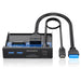 Graugear | 6 interfaces front panel in 3.5 inches | USB3.2 Gen2 2x2 Type-C up to 20 Gbit/s | 2x USB-A + USB-C | SD+microSD card reader | Key-A 20-pin & 19-pin header | Metal | G-MP01 CR