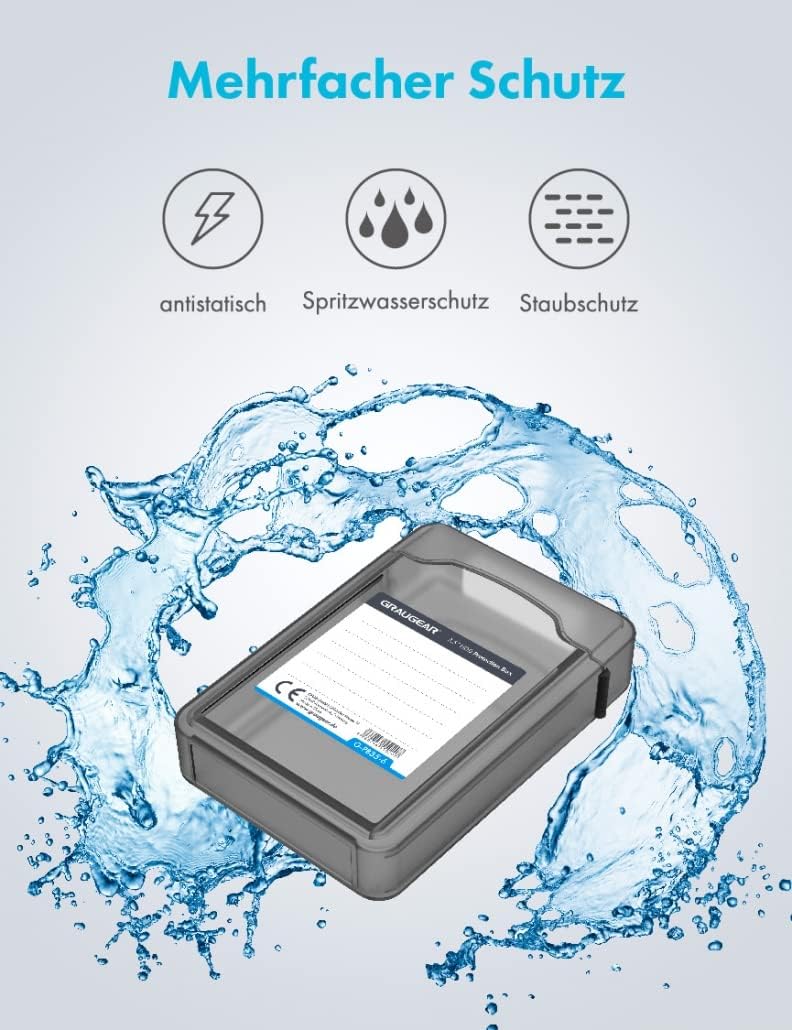 GRAUGEAR HDD protective box set for 6 x 3.5 inches