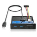 GRAUGEAR Panel Frontal de 4 Puertos de 10 Gbit/s, 2 Puertos USB-C + 2 concentradores USB-A USB3.2 Gen2, Panel Frontal para Ranura de 3.5 Pulgadas, Cabezal USB 3.2 Gen2 Clave A de 20 Pines, Metal