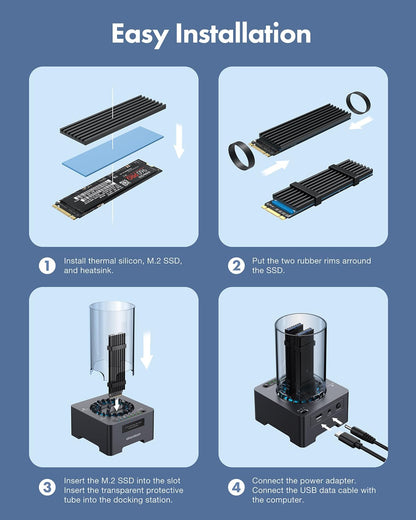 GRAUGEAR DM.2 Klone Station M.2 NVMe SSD mit Lufte