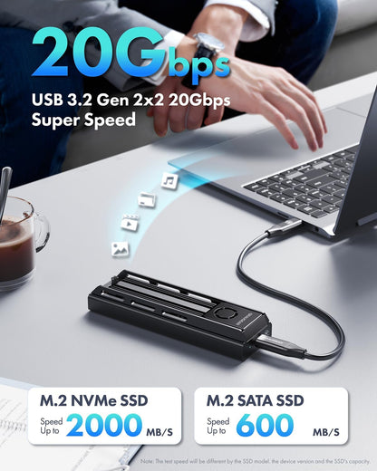 GRAUGEAR externe Docking M.2 NVMe/NGFF SSD mit Luf