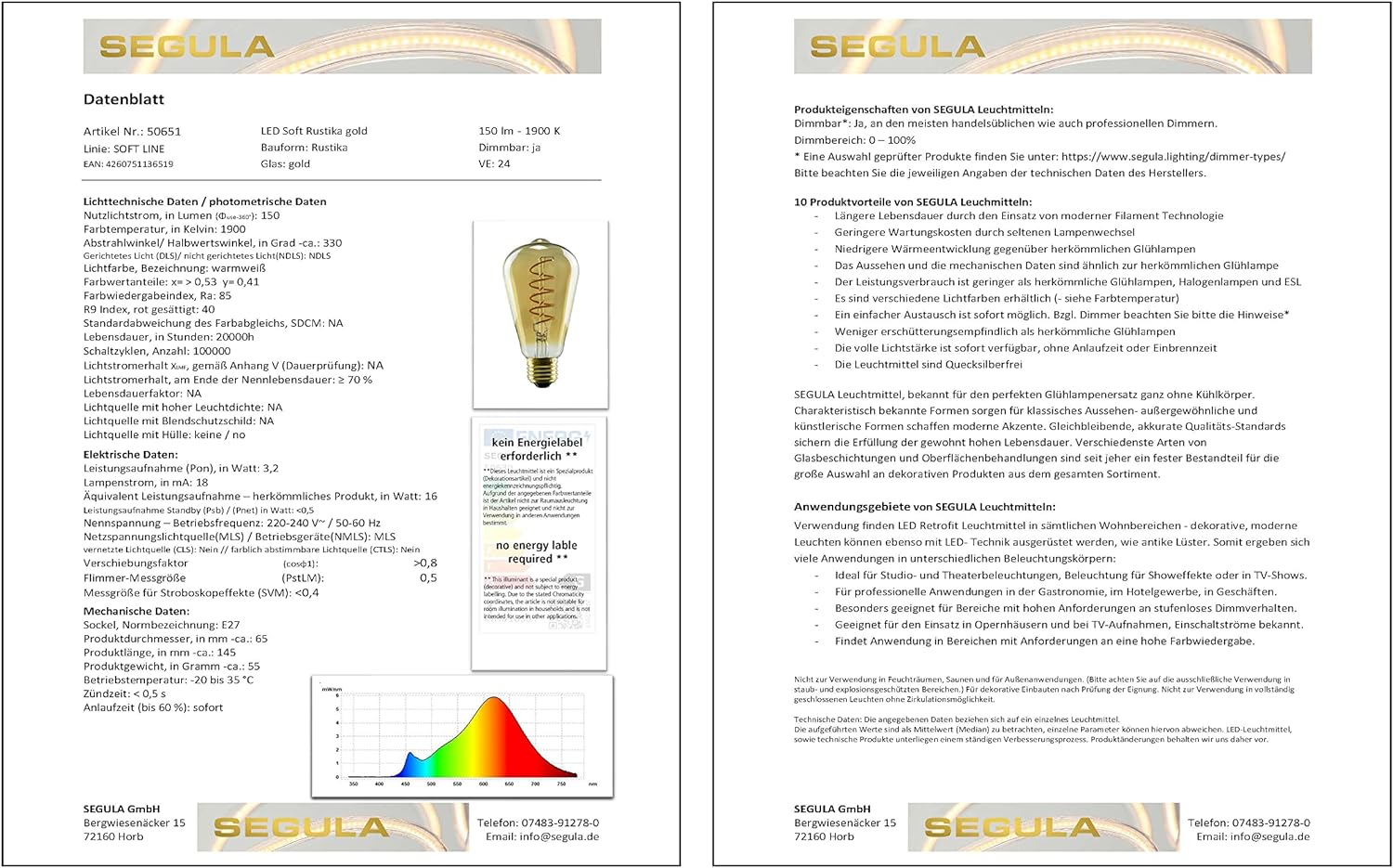 Segula LED Soft Rustika gold E27 3,2W 1900K dimmba