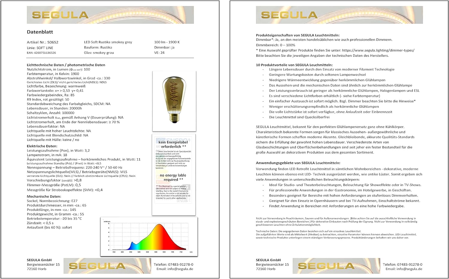 Segula LED Soft Rustika smokey grey E27 3,2W 1900K