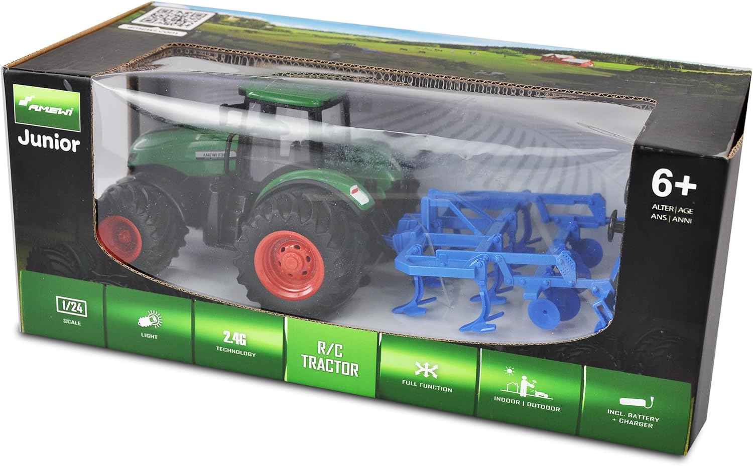 Amewi RC Traktor mit Grubber LiIon 500m