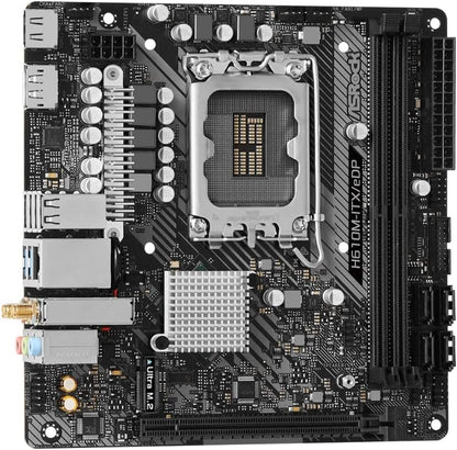 ASRock H610M ITX/eDP, Intel H610, 1700, Mini ITX, 2 DDR4, HDMI, DP, eDP, Wi-Fi, PCIe4, 1x M.2