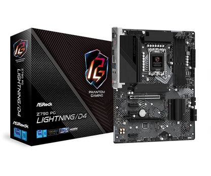 ASRock Z790 Z790 PG LIGHTNING D4, 4 X DDR4, HDMI, EDP, 4 M.2, 4 SATA, USB C Z790 PG Lightning/D4