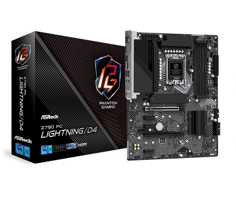 ASRock Z790 Z790 PG LIGHTNING D4, 4 X DDR4, HDMI, EDP, 4 M.2, 4 SATA, USB C Z790 PG Lightning/D4