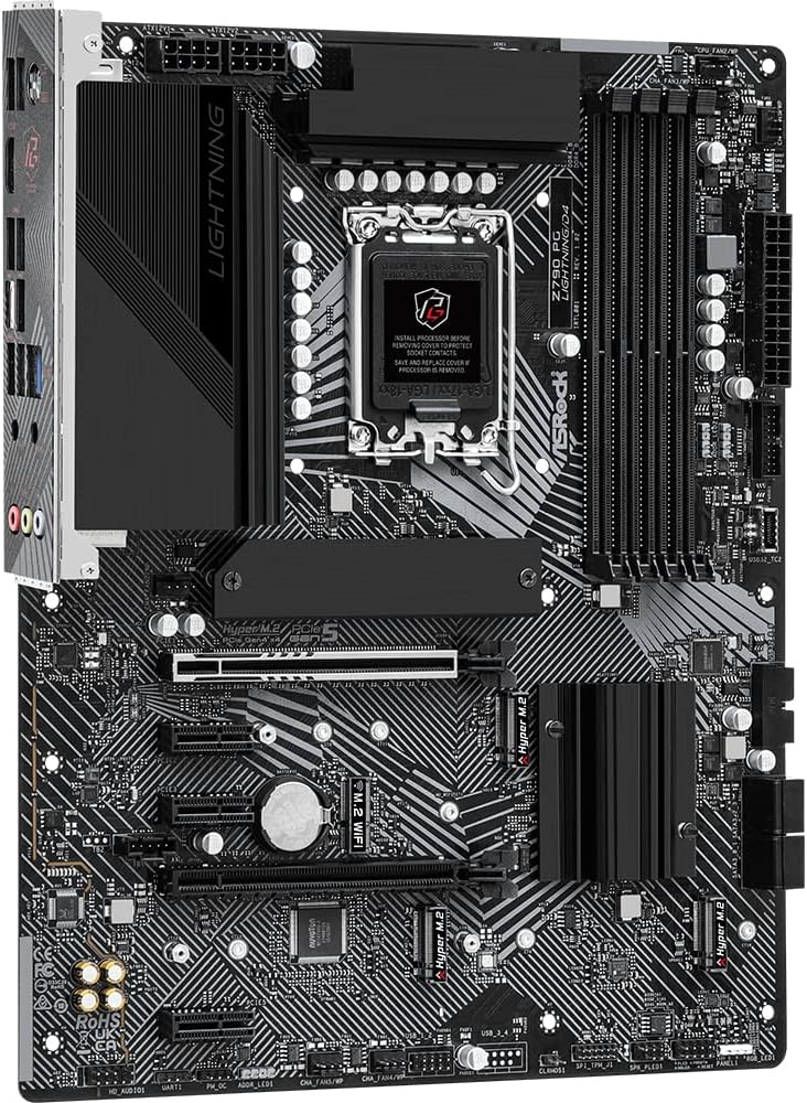 ASRock Z790 Z790 PG LIGHTNING D4, 4 X DDR4, HDMI, EDP, 4 M.2, 4 SATA, USB C Z790 PG Lightning/D4