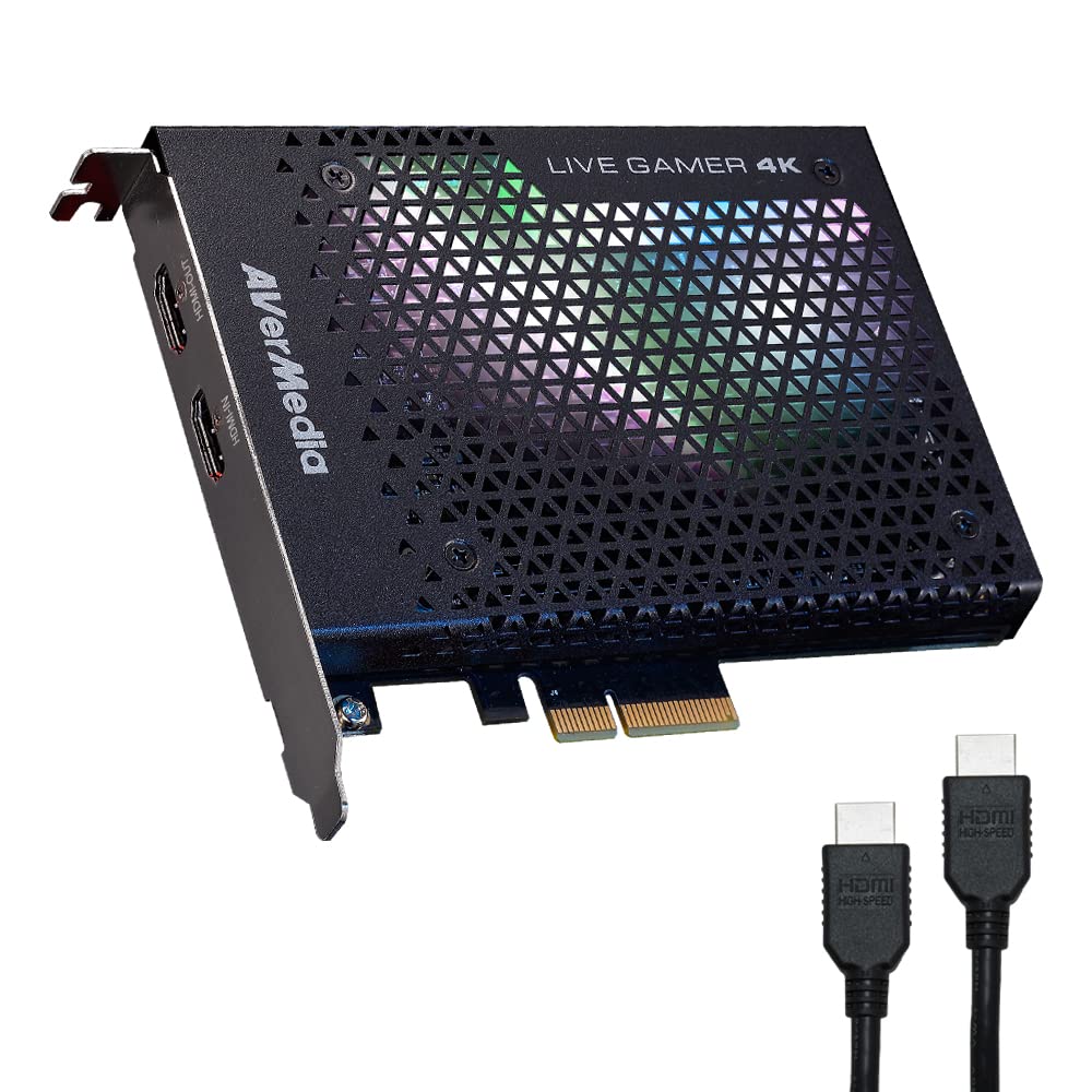 AVerMedia Game Capture Card - Streaming and Recording 4K60 HDR with ultra-low latency on PS5, PS4 Pro, Xbox Series X/S, Xbox One X, in OBS, Twitch, YouTube - GC573 Live Gamer 4K 0.8" x 4.9" x 5.9"