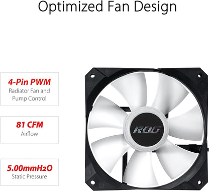 ASUS ROG STRIX LC II 120 ARGB All-in-One CPU-Wasserkühlung (Aura Sync ARGB Beleuchtung, adressierbarer ROG 120 mm RGB-Lüfter, schwarz) 1 Lüfter ROG Strix LC II ARGB