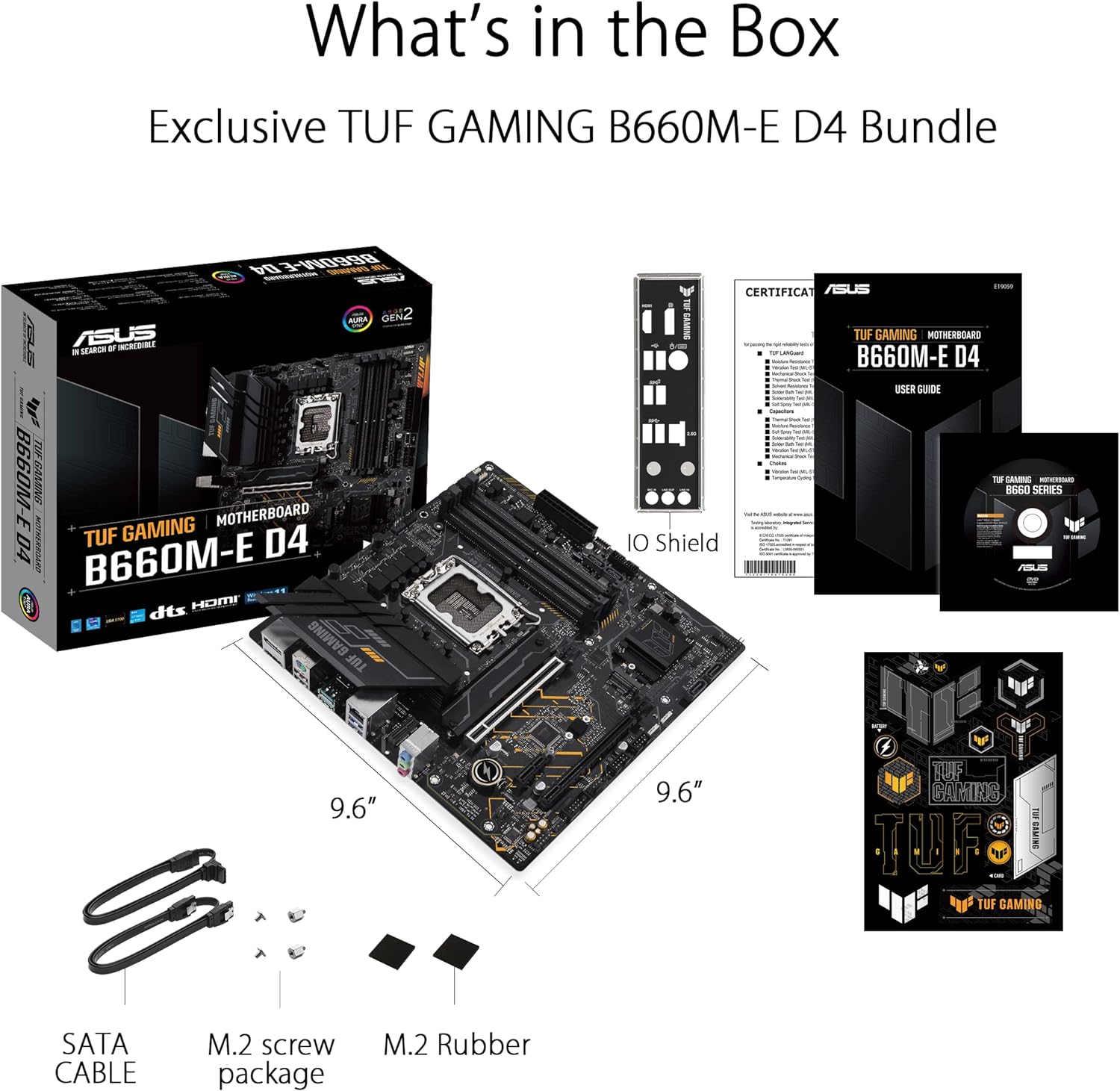 ASUS TUF GAMING B660M-E D4 Mainboard Sockel Intel LGA 1700 (Intel B660, mATX, DDR4 Speicher, PCIe 4.0, 2x M.2, Aura Sync) mATX B660 PLUS D4