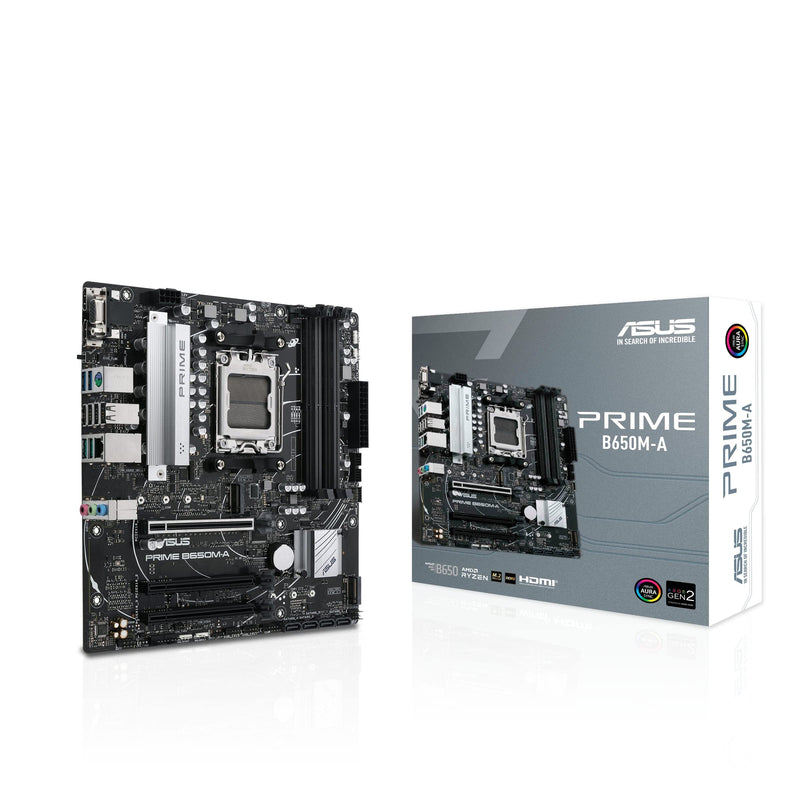 ASUS Prime B650M-A CSM Mainboard Sockel AMD AM5 (Ryzen 7000, micro-ATX, DDR5 Speicher, PCIe 5.0, WiFi 2.5G Ethernet, BIOS Flashback, USB 3.2 Gen 2, Aura Sync)