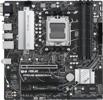 ASUS Prime B650M-A CSM Mainboard Sockel AMD AM5 (Ryzen 7000, micro-ATX, DDR5 Speicher, PCIe 5.0, WiFi 2.5G Ethernet, BIOS Flashback, USB 3.2 Gen 2, Aura Sync)