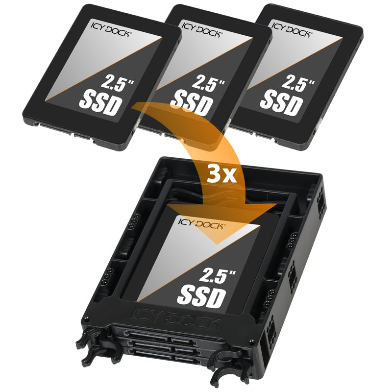 `Einbaurahmen IcyDock 3x6,3cm IDE/SATA in 3,5 HDD`