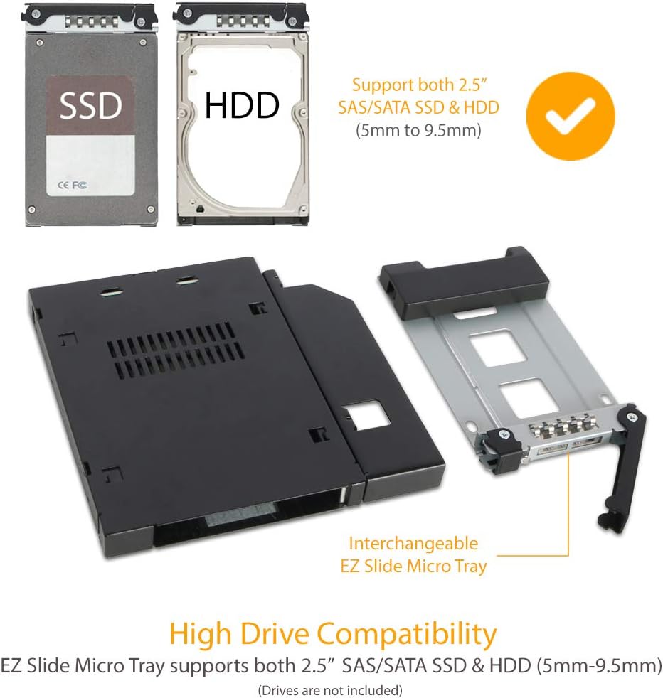 Icy Dock MB411SPO B Hard Drive Frame 1 x SSD en baie Slim ODD ou FDD