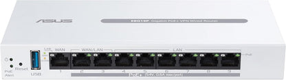 ASUS Expert WiFi EBG19P Gigabit PoE+ VPN kabelgebundener Router (8 PoE+ Ports, 123W, bis zu 3 WAN-Ethernet-Ports + 1 USB-WAN, kommerzielle Netzwerksicherheit, Verwaltung per ExpertWiFi-App