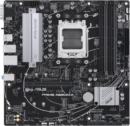ASUS Prime A620M-A-CSM Mainboard Sockel AMD A620 (Ryzen 7000, micro-ATX, DDR5 Speicher, PCIe 4.0, BIOS Flashback, USB 3.2 Gen 2, Aura Sync