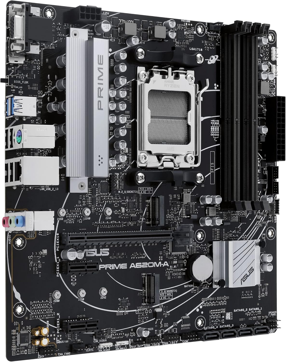 ASUS Prime A620M-A-CSM Mainboard Sockel AMD A620 (Ryzen 7000, micro-ATX, DDR5 Speicher, PCIe 4.0, BIOS Flashback, USB 3.2 Gen 2, Aura Sync