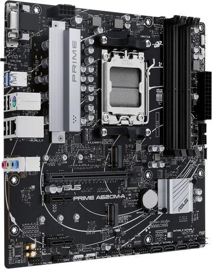 ASUS Prime A620M-A-CSM Mainboard Sockel AMD A620 (Ryzen 7000, micro-ATX, DDR5 Speicher, PCIe 4.0, BIOS Flashback, USB 3.2 Gen 2, Aura Sync