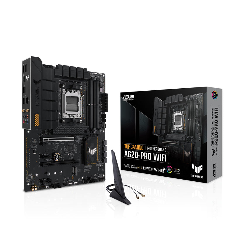 ASUS TUF GAMING A620M-PRO WIFI Mainboard Sockel AMD A620 (Ryzen 7000, ATX, DDR5 Speicher, PCIe 4.0, Wi-Fi 6, USB 3.2 Gen 2, Aura Sync