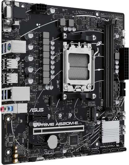 ASUS Prime A620M-E-CSM Motherboard Socket AMD A620 (Ryzen 7000, Micro-ATX, DDR5 Memory, PCIe 4.0, BIOS Flashback, USB 3.2 Gen 2, Aura Sync