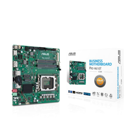 ASUS Pro H610T-CSM Mini-ITX H610 Business-Mainboard (LGA 1700 Sockel, Control Center Express, verbesserte Sicherheit, Zuverlässigkeit, Verwaltbarkeit und Effizienz