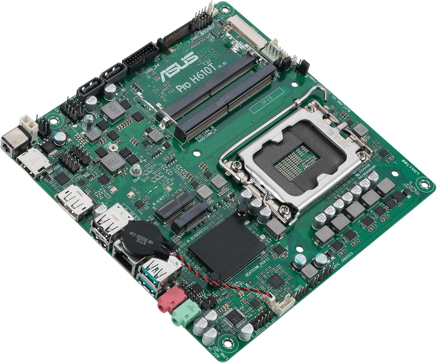 ASUS Pro H610T-CSM Mini-ITX H610 Business-Mainboard (LGA 1700 Sockel, Control Center Express, verbesserte Sicherheit, Zuverlässigkeit, Verwaltbarkeit und Effizienz