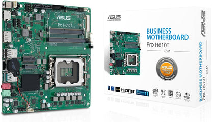 ASUS Pro H610T-CSM Mini-ITX H610 Business-Mainboard (LGA 1700 Sockel, Control Center Express, verbesserte Sicherheit, Zuverlässigkeit, Verwaltbarkeit und Effizienz
