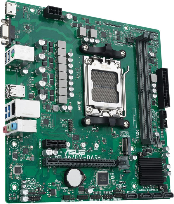 ASUS PRO A620M-DASH-CSM Business-Mainboard Sockel AMD AM5 (Micro-ATX, PCIe 4.0, 4X SATA 6Gbit/s, DDR5, Q-LED Core, COM-Debug Header