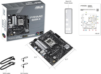 Asus PRIME B650M-R, AMD B650, AM5, Micro ATX, 2 DDR5, HDMI, 2.5G LAN, PCIe4, 2x M.2
