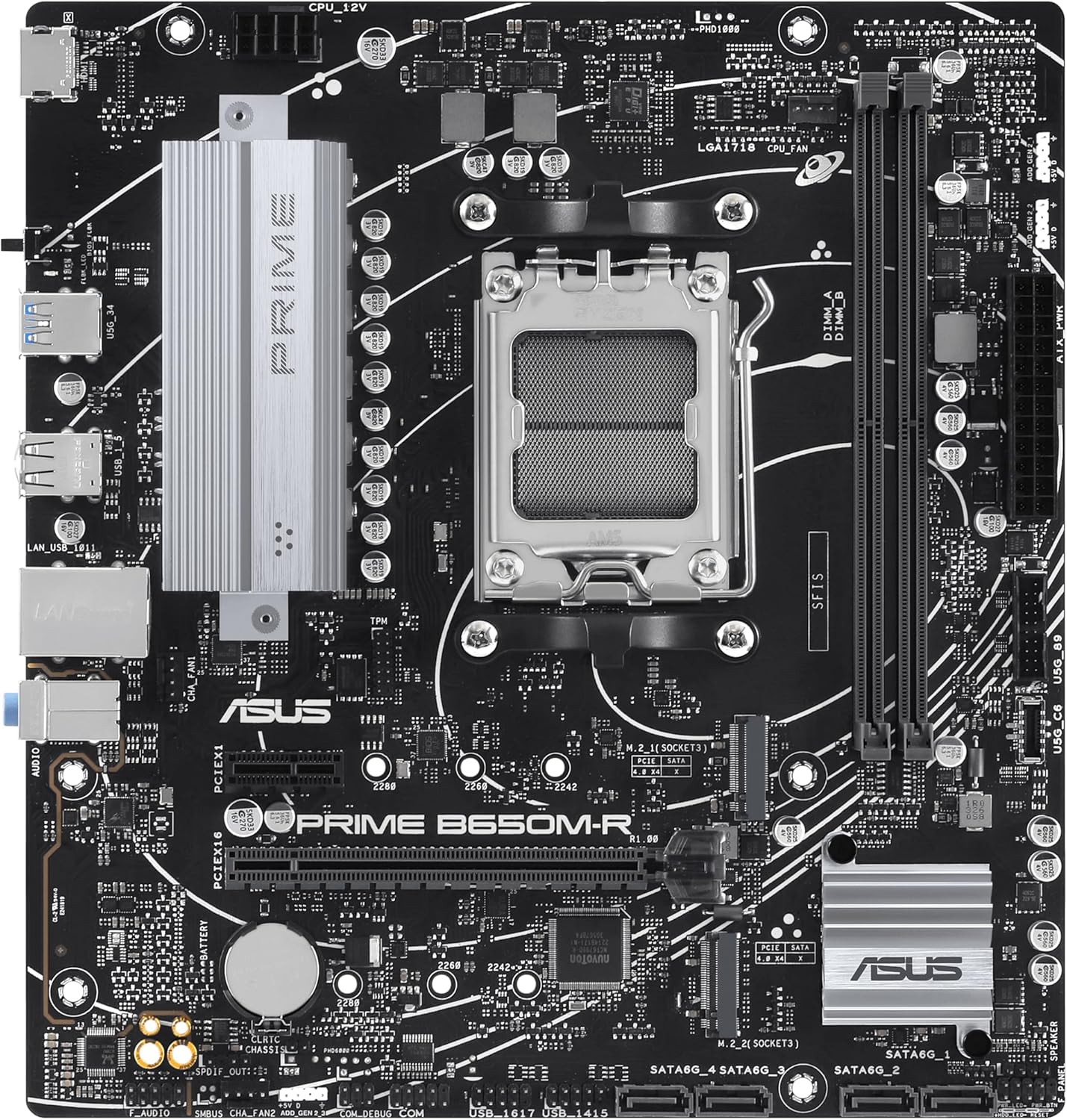 Asus PRIME B650M-R, AMD B650, AM5, Micro ATX, 2 DDR5, HDMI, 2.5G LAN, PCIe4, 2x M.2