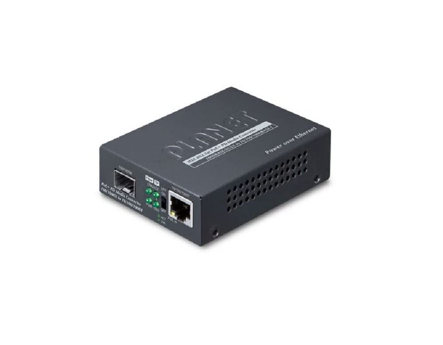 Planet 802.3at PoE+ PD Netzwerk Medienkonverter 2000 Mbit/s Schwarz