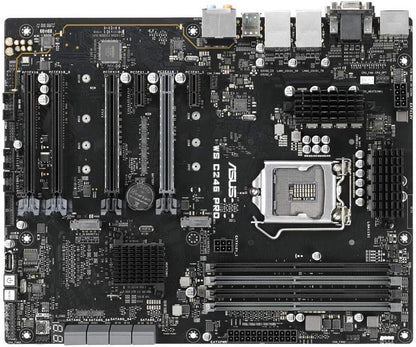 ASUS WS C246 PRO Workstation Mainboard (ATX, Intel Skylake / Skylake-Refresh Serie, LGA 1151-2, 4x DDR4 2666 MHz ECC, PCIe 3.0, SATA, M.2, NVME, SATA, Dual LAN)