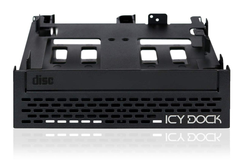 ICY DOCK Tool-Less 4X 2.5” SSD/HDD & Slim/Ultra-Slim ODD Adapter Mounting Bracket for 5.25” Bay | Flex-FIT Quinto MB344SPO Black