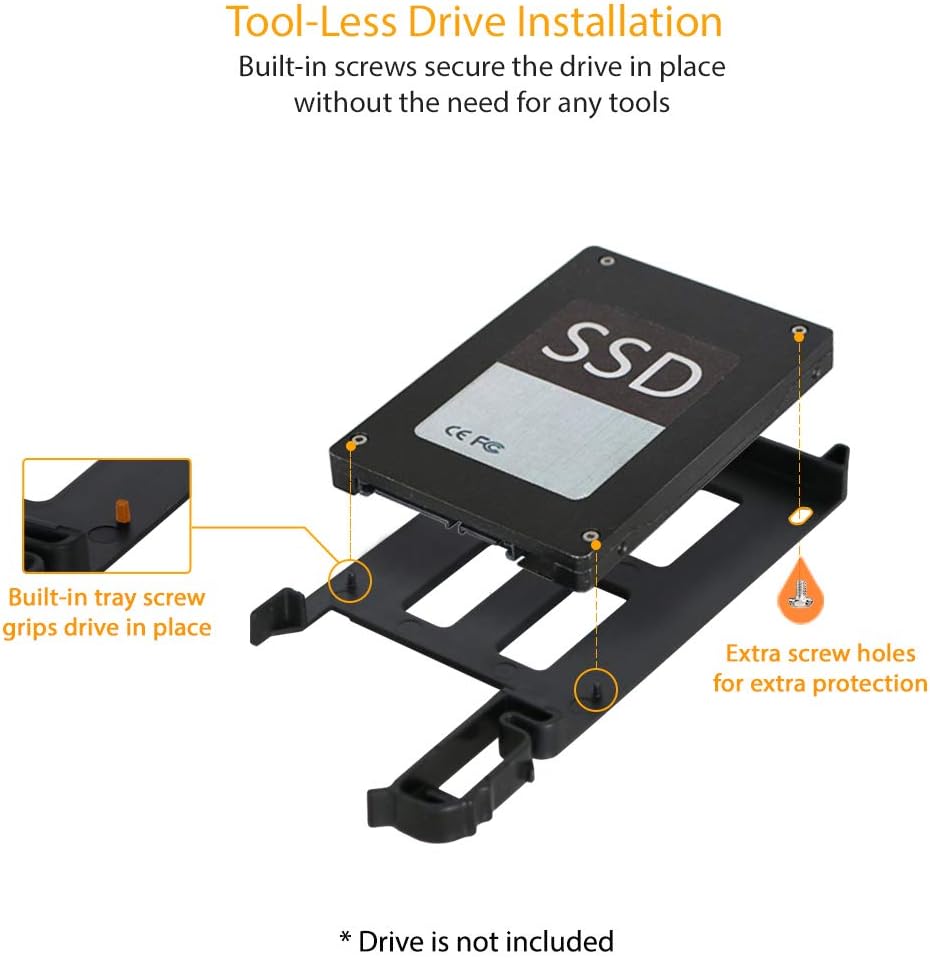 ICY DOCK Tool-Less 4X 2.5” SSD/HDD & Slim/Ultra-Slim ODD Adapter Mounting Bracket for 5.25” Bay | Flex-FIT Quinto MB344SPO Black