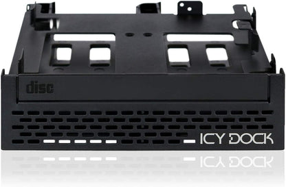 ICY DOCK Tool-Less 4X 2.5” SSD/HDD & Slim/Ultra-Slim ODD Adapter Mounting Bracket for 5.25” Bay | Flex-FIT Quinto MB344SPO Black