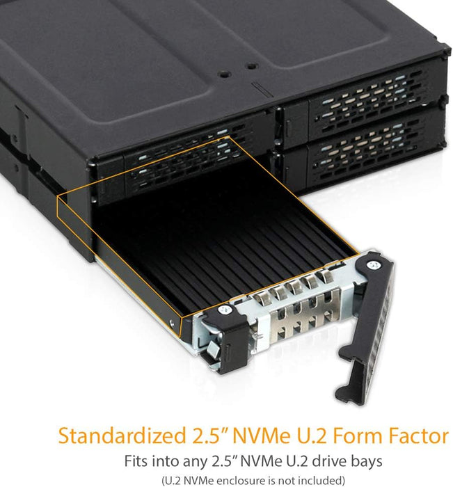 ICY DOCK EZConvert MB705M2P-B - M.2 NVMe SSD to 2.5" NVMe U.2 SSD Converter/Adapter - Black