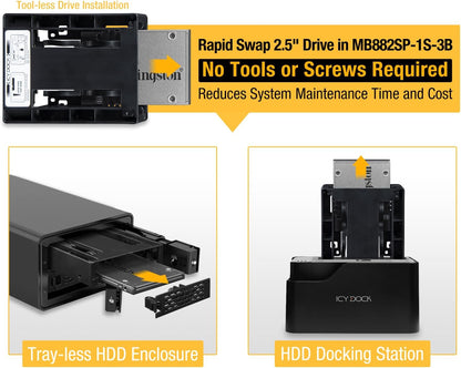 ICY DOCK EZConvert Lite MB882SP-1S-3B - 2,5" zu 3,5" SATA HDD/SSD Adapter - Zwei Stück